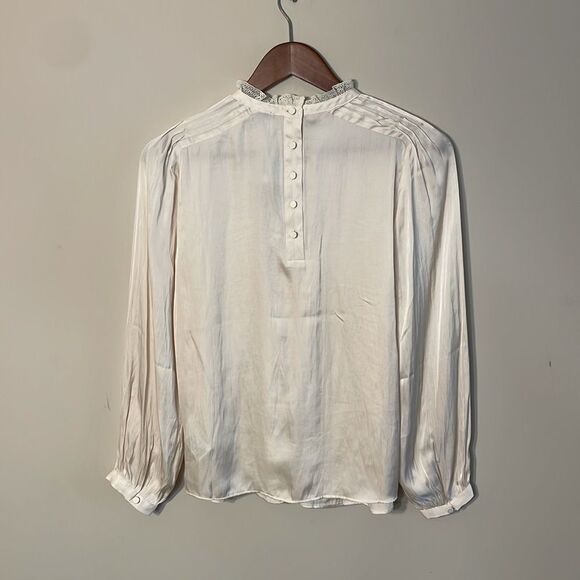 NWT J. Crew Ruffle-neck drapey top XS - Picture 10 of 11